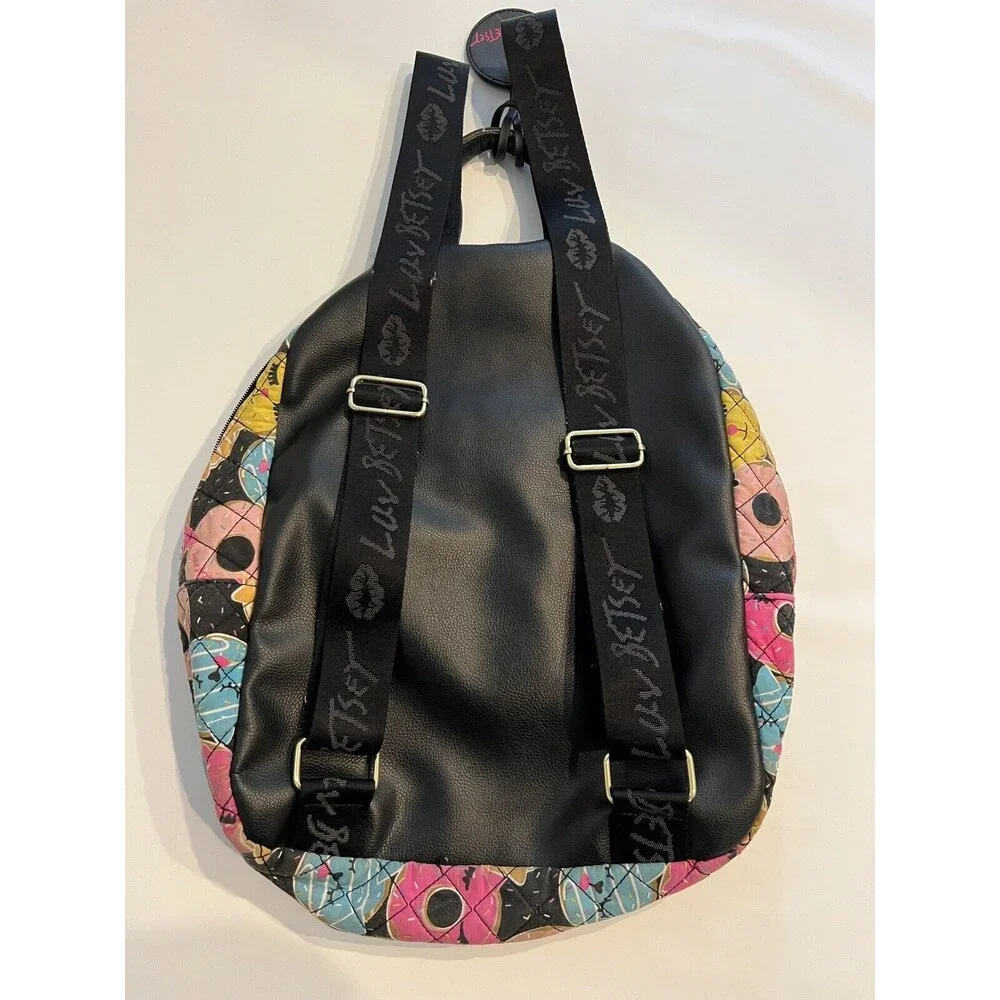 Betsey Johnson Backpack Quilted Cat Theme Back Pack‎ Doughnuts